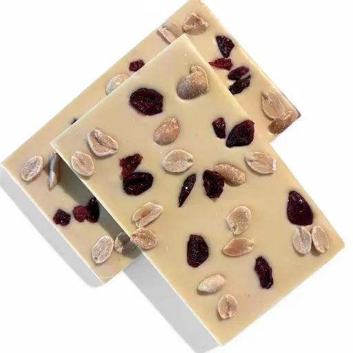 Tablette Chocolat Blanc Cacahuètes & Cranberries